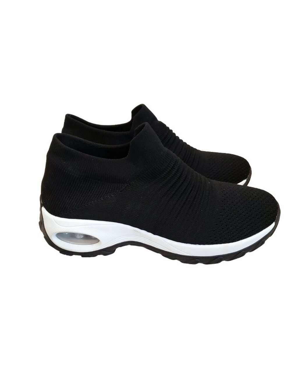STQ Walking Shoes Women's Slip on Black Sneakers